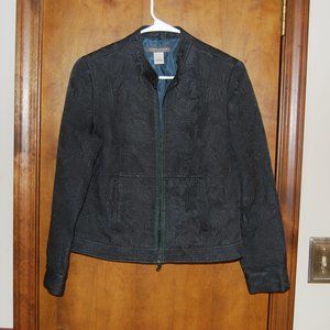 Sigrid Olsen Bomber Style Zip Jacket  Women's Size S CottonSilk Textured Pattern